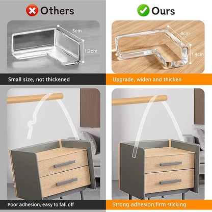 Clear Soft Corner Protectors for Furniture Strip,1.18 in x 13.12 FT Edge Bumper with 6 Corner Guards,Window Edge,Wall Protector,Table Corner Protectors and Fireplace in Family