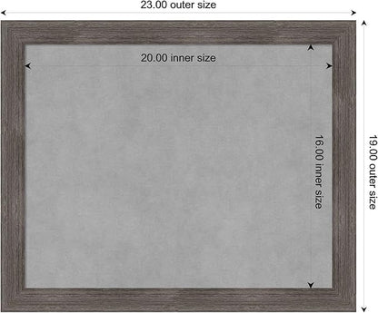 Amanti Art Grey Framed Magnetic Board 19x23 Small Vision Board for use with Magnets, 100% Metal Sheet to Display Items as Office Decor or for Home Organization in mudroom, Kitchen or Kids Room