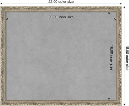 Amanti Art Silver Framed Magnetic Board 18x22 Small Vision Board for use with Magnets, 100% Metal Sheet to Display Items as Office Decor or for Home Organization in mudroom, Kitchen or Kids Room