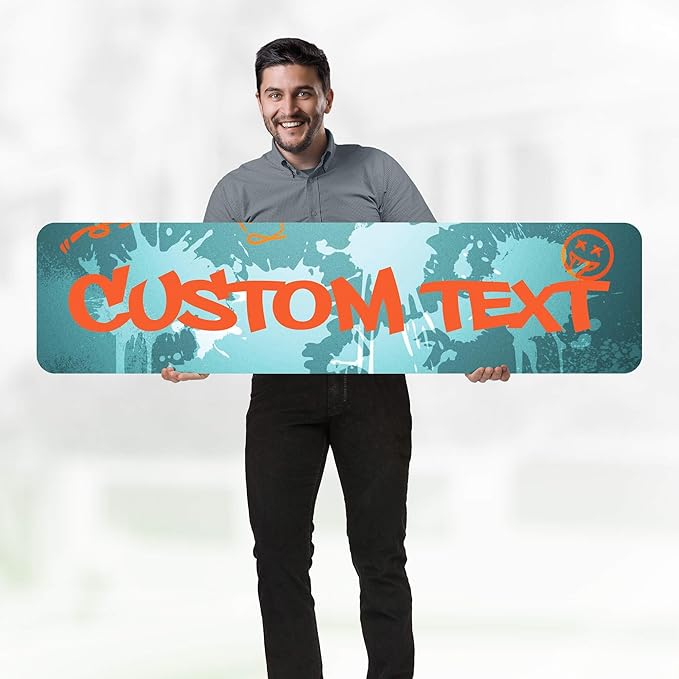 Custom Sign, Custom Street Sign, 11 Font Colors, 13 Font Styles, 4 Hole Options, 22 Sizes, 12x48 Inches, Rust Free DiBound, Fade Resistant, Made in USA by My Sign Center (Graffiti)