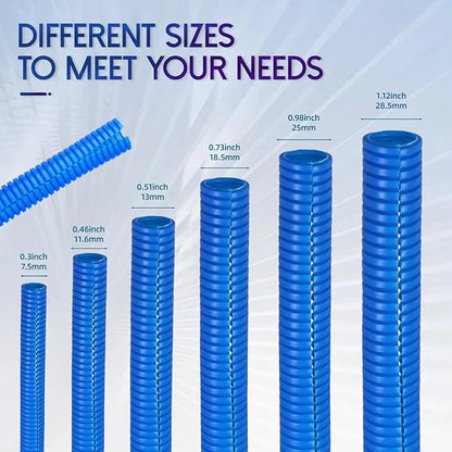 Split Wire Loom Tubing, 10,25ft Cord Protectors from Pets No Chew, Flexible Wire Covers Cord Protectors, Protective Split Cable Sleeve for Automotive Home Industrial Wires(Blue, 0.46inch-10ft)