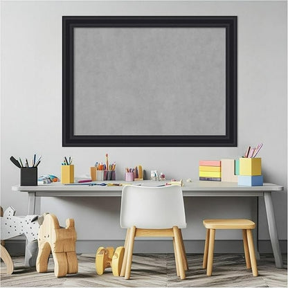 Amanti Art Black Framed Magnetic Board 24x32 Medium Vision Board for use with Magnets, 100% Metal Sheet to Display Items as Office Decor or for Home Organization in mudroom, Kitchen or Kids Room