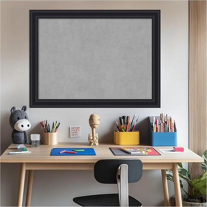 Amanti Art Black Framed Magnetic Board 24x32 Medium Vision Board for use with Magnets, 100% Metal Sheet to Display Items as Office Decor or for Home Organization in mudroom, Kitchen or Kids Room