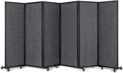 Strongbird Room Partition,Office Divider,Portable Commercial Screen Dividers,Privacy Partition Separator,Classroom School Dividers, 12'7"L* 6'7"H,6 Panel,Grey