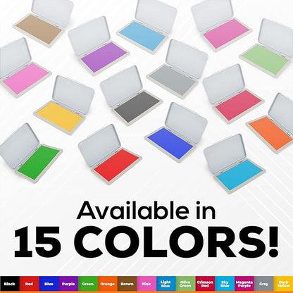 Metal Case Stamp Pad Medium Size, Magenta Purple Color - Size: 3" x 4" - Choose from 15 Ink Colors