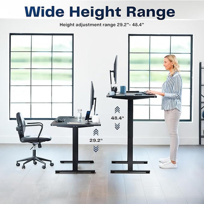 VIVO Large Electric 83 x 30 in Standing Desk, Memory Height Adjustment, 1B Series, Holds 220 lbs, Rustic Vintage Brown Top White Frame, DESK-KIT-1W8N