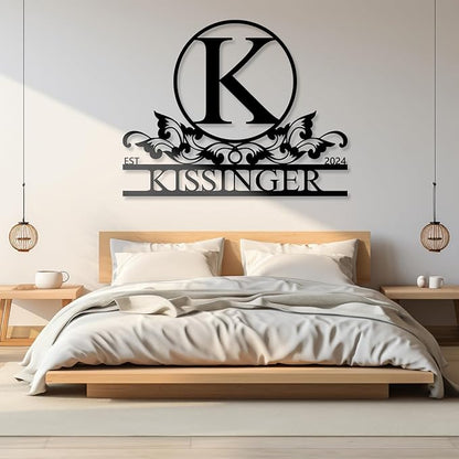 Personalized Metal Signs | Metal Name Sign | Split Letter Monogram | Home Decor Sign | Metal Wall Art | Last Name Sign | Outdoor Decor Sign | Personalized Wedding Gift | Housewarming Gift