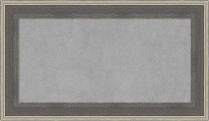 Amanti Art Grey Framed Magnetic Board 17x29 Small Vision Board for use with Magnets, 100% Metal Sheet to Display Items as Office Decor or for Home Organization in mudroom, Kitchen or Kids Room