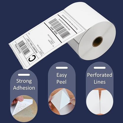 L LIKED 16 Rolls 4" x 6" Direct Blank Thermal Shipping Labels with 450 per Roll - Compatible with Zebra 2844 ZP-450 ZP-500 ZP-505 (16 Rolls - 7200 Labels)