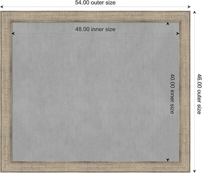 Amanti Art Silver Framed Magnetic Board 46x54 Oversize Vision Board for use with Magnets, 100% Metal Sheet to Display Items as Office Decor or for Home Organization in mudroom, Kitchen or Kids Room