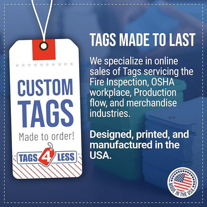 Tags 4 Less 15 Mil Waterproof Plastic Tags, Pack of 100 – 4” x 8” Heavy Duty Plastic Tags for Labeling, Outdoor Tagging, Equipment Labeling, Luggage, Valves & More (Red)