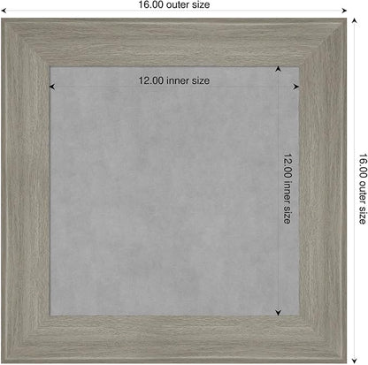 Amanti Art Grey Framed Magnetic Board 16x16 X-Small Vision Board for use with Magnets, 100% Metal Sheet to Display Items as Office Decor or for Home Organization in mudroom, Kitchen or Kids Room