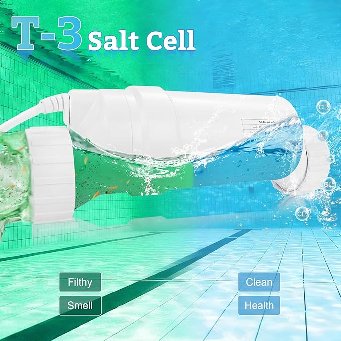 T-3 Salt Cell Replacement Compatible with Hayward AquaRite, AquaTrol, Pro Logic, Fit for W3T-Cell-3 BL1T3H, Up to 15K Gallon Turbo Chlorine Generator