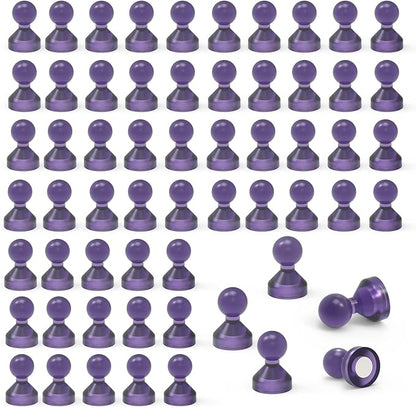 MHDMAG Magnetic Push Pins Powerful Strong Push Pin Magnets for Fridge Whiteboards Calendars Maps in School & Office Pack of 60,Purple
