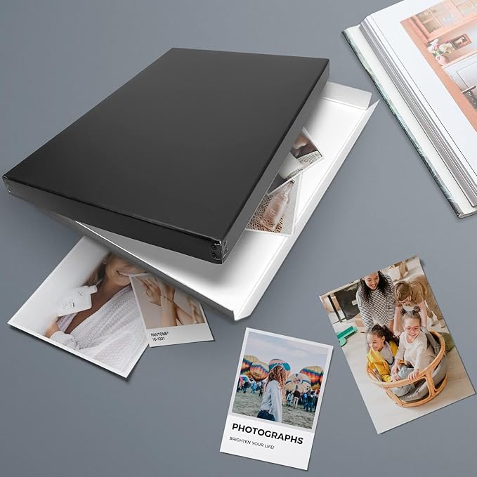 Lineco Museum Archival Storage Box, 13.75x19.75x1.5 in. Drop Front Design. Acid-Free with Metal Edge. Organize Photos, Pictures, Prints, Documents, Crafts, DIY. Black, 1 Pack