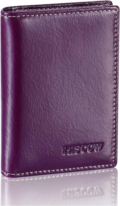 Leather Business Card Case Holder for Men & Women, Italian Calfskin