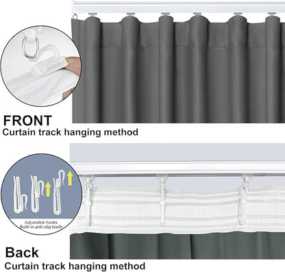 Cbsroro Room Divider Blackout Curtain Track Curtains Wall Dividers Panels Screen for Living Rooms Bedroom Office Privacy Partition Separation, W120 × L84 Inch,1 Panel, Grey