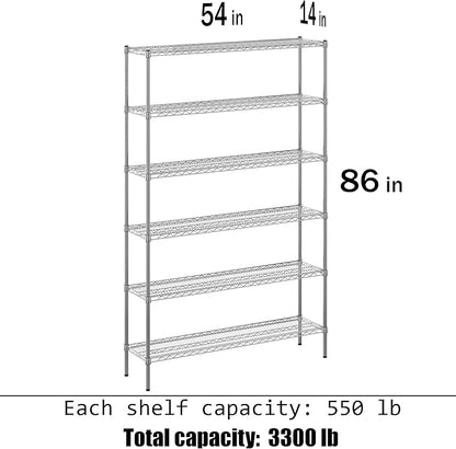 Regal Altair 14" Deep x 54" Wide x 86" Height Wire Shelving Kit | 6-Tier | NSF Commercial Storage Rack Unit