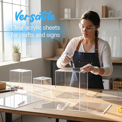 CALPALMY (2 Pack) 1/4" Thick Clear Large Acrylic Sheets - 36" x 48" Pre-Cut Plexiglass Sheets for Windows, Craft Projects, Signs, Display Cases, Sneeze Guard and More - Cut with Power Saw, Hand Tools