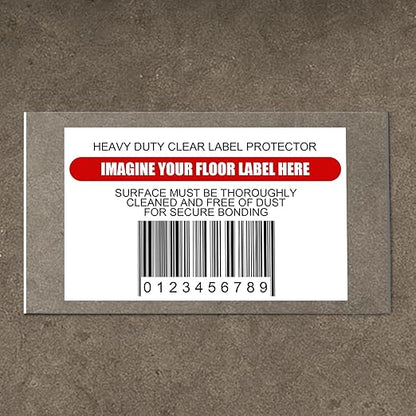 Janlaugh 50 Pcs Industrial Clear Label Protectors 10 x 6 Inch Waterproof Clear Labels Seals for Protecting Barcodes, Industrial Floor Markers, Numbers