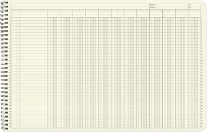 BookFactory Accounting Ledger Notebook/Large 12 Column Accounting Ledger Columnar (Twelve Columns) Log Book - 17'' x 11'', 100 Pages, Wire-O Landscape Format (Made in USA)
