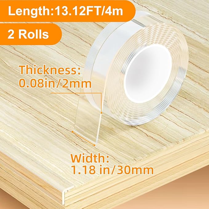2 Rolls Clear Soft Corner Protectors for Furniture Strip,Sharp Edge & Table Bumper,Window Edge,Wall Protector, Soft Corner Guards Safe for Proof,Table Corner Protectors in Family,1.18 in x 13.12 FT