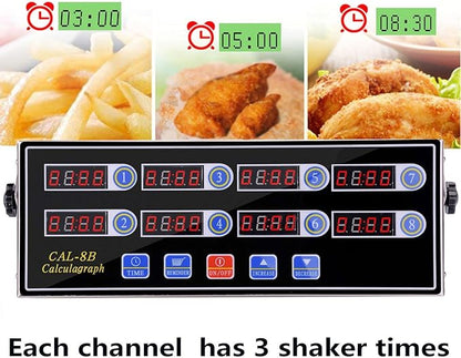 Commercial 8 Channel Kitchen Timer Digital Restaurant Timers Professional Loud Alarm Cooking Reminder