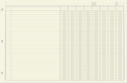 BookFactory Ledger Pad/Large 8 Column Accounting Ledger Columnar (Eight Columns) Pads - 17'' x 11'', 50 Pages, Notepad Landscape Format (Made in USA)