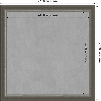 Amanti Art Silver Framed Magnetic Board 27x27 Medium Vision Board for use with Magnets, 100% Metal Sheet to Display Items as Office Decor or for Home Organization in mudroom, Kitchen or Kids Room