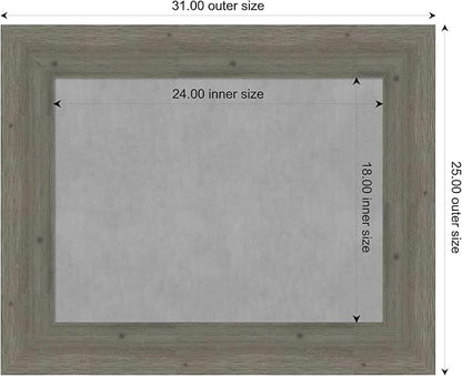 Amanti Art Grey Framed Magnetic Board 25x31 Medium Vision Board for use with Magnets, 100% Metal Sheet to Display Items as Office Decor or for Home Organization in mudroom, Kitchen or Kids Room