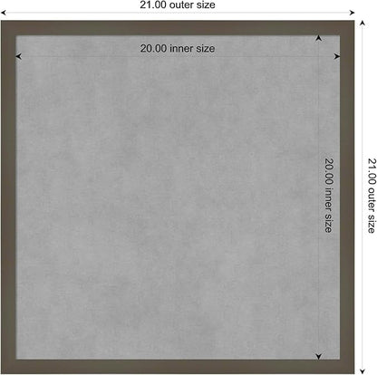 Amanti Art Grey Framed Magnetic Board 21x21 Medium Vision Board for use with Magnets, 100% Metal Sheet to Display Items as Office Decor or for Home Organization in mudroom, Kitchen or Kids Room