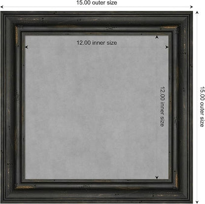 Amanti Art Black Framed Magnetic Board 15x15 X-Small Vision Board for use with Magnets, 100% Metal Sheet to Display Items as Office Decor or for Home Organization in mudroom, Kitchen or Kids Room