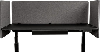 Stand Up Desk Store ReFocus Clamp-on Acoustic Desk Divider Privacy Panel That Reduces Noise and Visual Distractions (Ash Gray, 59" x 23.6, 23.6" x 23.6", & 23.6" x 23.6")