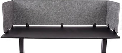 ReFocus™ Raw Clamp-On Acoustic Desk Divider – Reduce Noise and Visual Distractions with This Lightweight Desk Mounted Privacy Panel (Castle Gray, 59" x 16", 23.6" x 16", & 23.6" x 16")