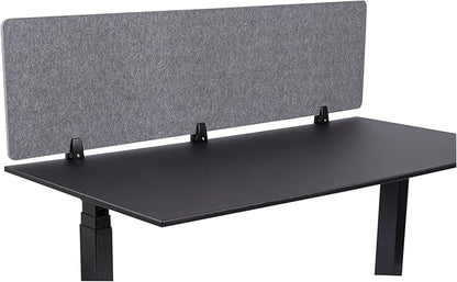 Stand Up Desk Store ReFocus Raw Clamp-On Acoustic Desk Divider Mounted Privacy Panel to Reduce Noise and Visual Distractions (Castle Gray, 59" x 16")