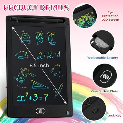 Zhehao 20 Pack LCD Writing Tablet for Kids: 8.5 Inch Colorful Drawing Doodle Boards - Reusable Erasable Doodle Board Educational Learning Toys Gifts for Toddlers Ages 3-8 Party Favors(Black,Cute)