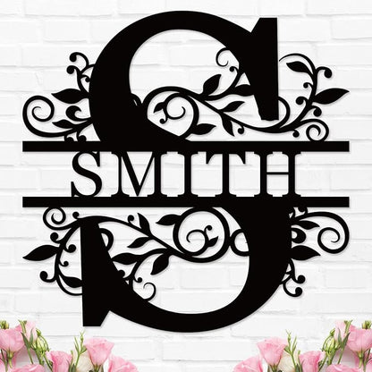 Personalized Christmas Gifts 2026 Best Housewarming Gifts Custom Metal Wedding Anniversary Sign Custom Metal Sign Wedding Gifts Personalized Family Name Signs Monogram Wall Décor（Initial）