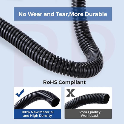 Wire Loom 1/2 inch 10ft, YCLYC Split Loom, Cord Protectors from Pets, Wire Protector Tubing, Flexible Wire Conduit, Electrical Cord Cover for Automotive, Black