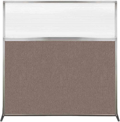 Versare Hush Screen Portable Room Divider | Workstation Wall Divider | Freestanding Privacy Hush Panels | Clear Fluted Windows | Fabric Office Divider Screen | Great for Room Separation