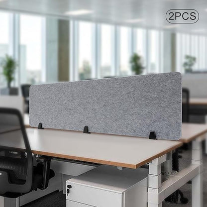 Desk Divider Mounted Privacy Panel, 2Pcs Privacy Panels for Classrooms, Libraries, Business Counters (Grey, 60 x 16 in)