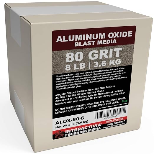 #80 Aluminum Oxide - 8 LBS - Medium Sand Blasting Abrasive Media for Blasting Cabinet and Blasting Guns.