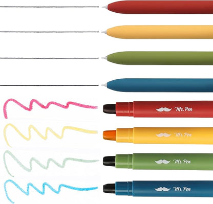 Mr. Pen- Bible Highlighters and Gel Pens, 8 Pack | Vibrant Colors Gel Highlighters No Bleed, Black Ink Gel Pens, Fast Dry and No Smear for Bible Journaling, Planner