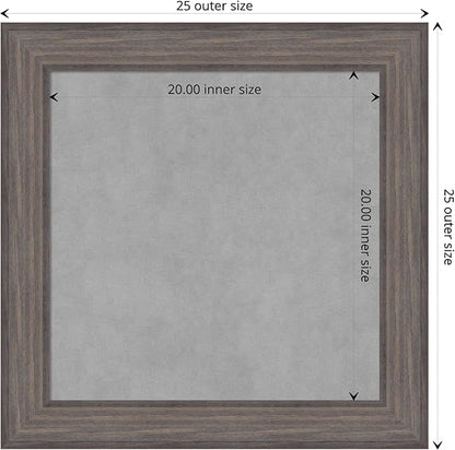 Amanti Art Grey Framed Magnetic Board 25x25 Medium Vision Board for use with Magnets, 100% Metal Sheet to Display Items as Office Decor or for Home Organization in mudroom, Kitchen or Kids Room