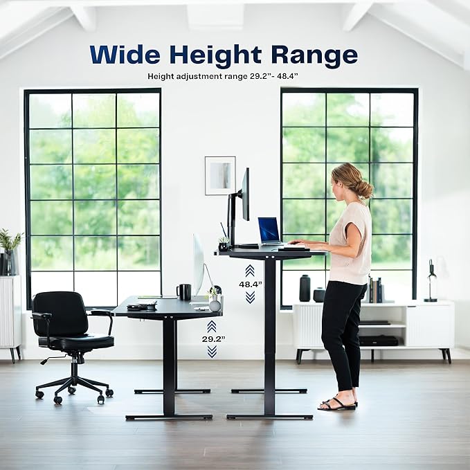 VIVO Electric 60 x 30 in Standing Desk, Memory Height Adjustment, 1B Series, Holds 220 lbs, White Top Gray Frame, DESK-KIT-1G6W-30