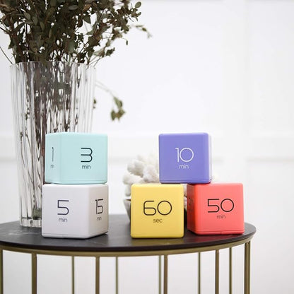 mooas Cube Timer (Mint), Flip Timer Productivity Timer, Time Management, Block Timer Kids Cube Timer Kitchen Timer Desk Timer for Studying Workout Classroom 1, 3, 5, 10 min Timer Setting