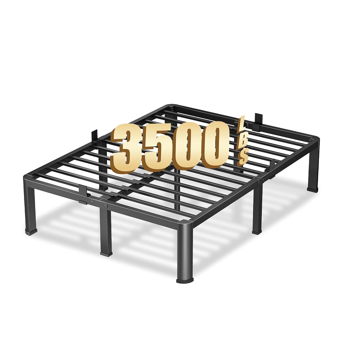 14 Inch Full Heavy Duty 3500lbs Bed Frame with Round-Corner