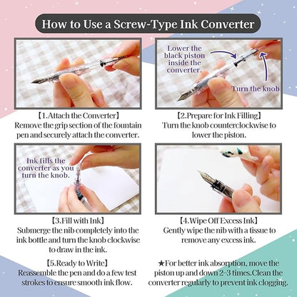 Fountain Pen Set CON-40 Converter & Kakuno Fine Nib with Black Ink Cartridge & Sticky Notes – Refillable Ink System, For Beginners, Calligraphy (Green FKA-1SR-KBOG-F)