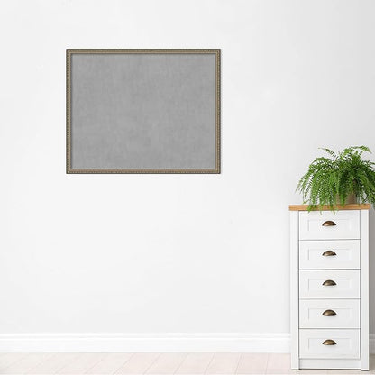 Amanti Art Silver Framed Magnetic Board 34x42 X-Large Vision Board for use with Magnets, 100% Metal Sheet to Display Items as Office Decor or for Home Organization in mudroom, Kitchen or Kids Room