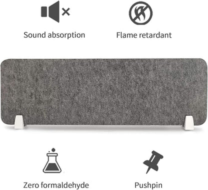 MYOYAY 40''x12'' Privacy Panel Clamp-on Acoustic Desk Divider Freestanding Sound Absorbing Cubicle Desk Divider Removable Acoustic Partitions with 2 Clips for Offices, Braries, Classrooms, Library