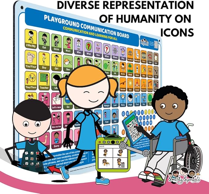 Weather-Proof Aluminum School Playground Communication Board for Autism - Outdoor Inclusive Communication Aid, Lightweight & Durable for Autism & Inclusive Play